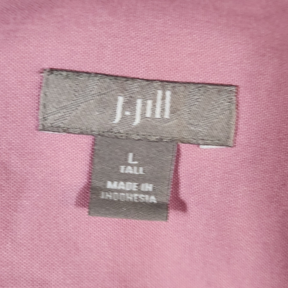 J. JILL Pink Dusty Rose Button Up Long Sleeve Top 100% Cotton Size Large Tall - Picture 5 of 6